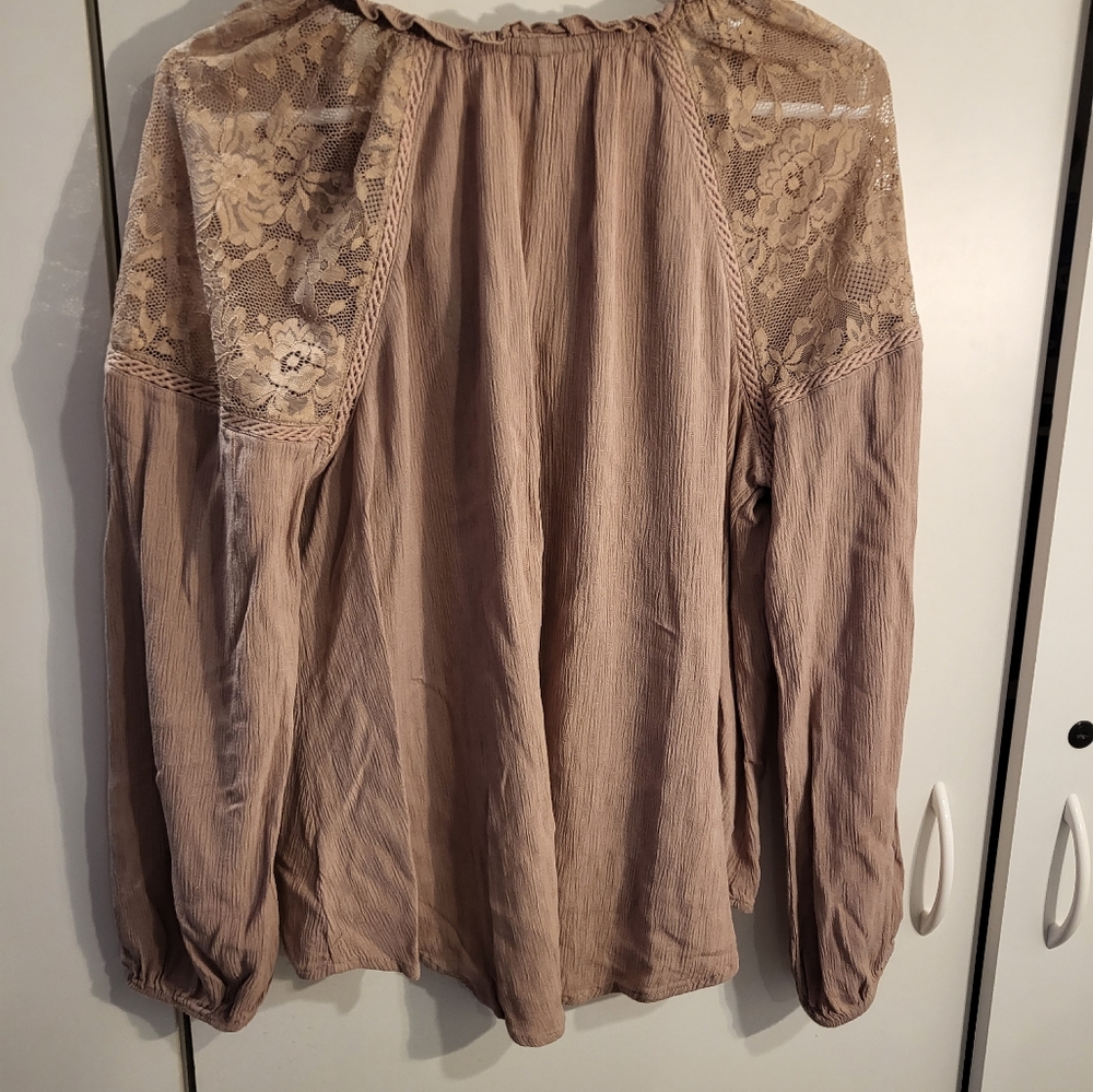 Knox Rose Womans XL Dusty Rose Long Sleeve Top - Picture 3 of 3